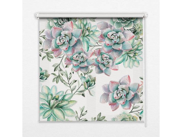 Tulup Innenrollo - Fensterrollo - Rollo - 150x180 cm - Grüne Pflanzen, Kunststoff, Rechteckig, 150x180x0.5 cm, Heimtextilien, Vorhänge, Rollos