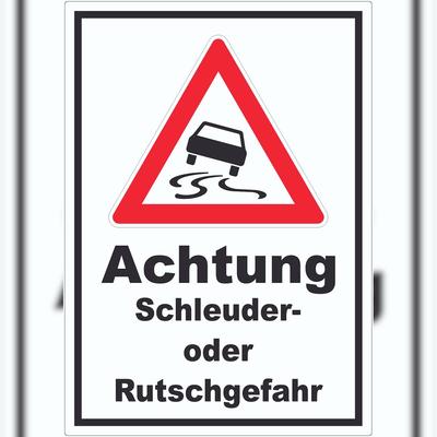 HB-Druck Aufkleber Achtung Schleuder- oder Rutschgefahr A7 (74x105mm)