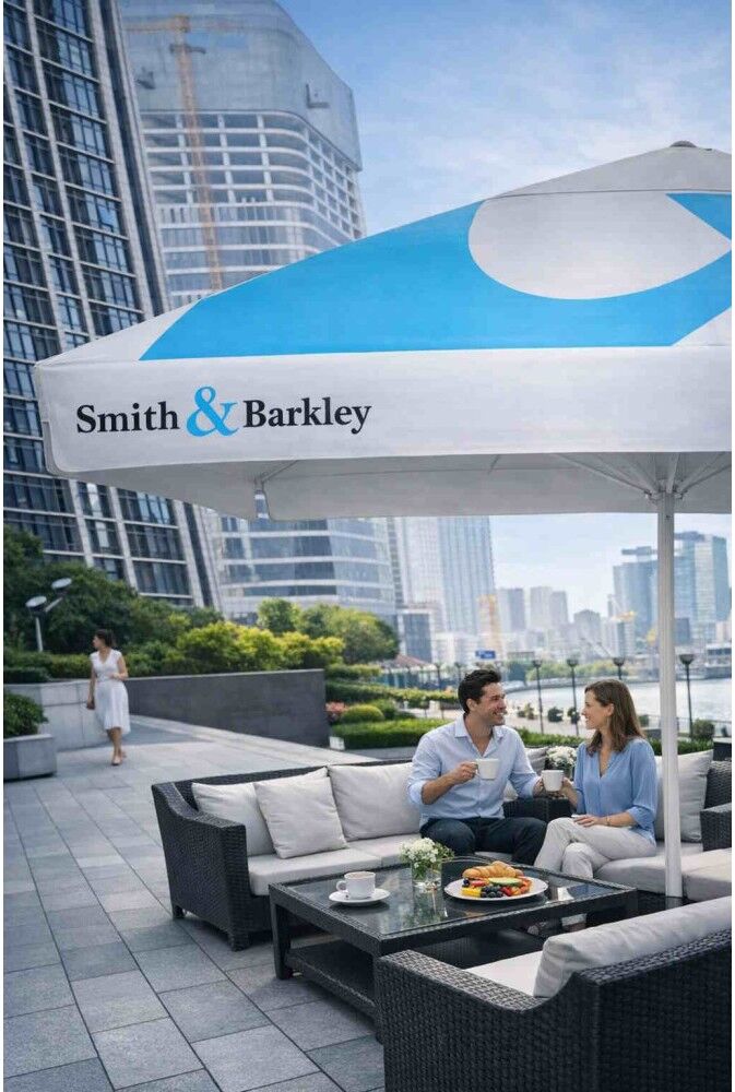 Parasol publicitaire FT pliable personnalisé