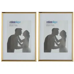 Relaxdays 24 x Bilderrahmen A4 gold Gold