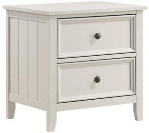 Benjara Etgo 2 Drawer Nightstand, 24 Inch, White Melamine Veneer