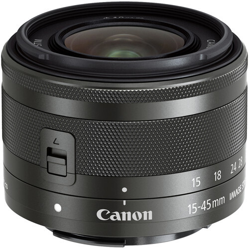Canon EF-M 15-45mm f/3.5-6.3 IS STM Objektiv - Graphit-Grau, Weitwinkel-Zoomobjektiv, 10/9, 15 - 45 mm, Bildstabilisator, Canon EF-M, Autofokus