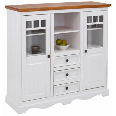 Highboard OTTO HOME "Melissa", gelb (weiß, honigfarben), Sideboards, Highboard, Vitrine, Breite 132 cm