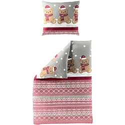 Traumschlaf, Kinderbettwäsche, Weihnachtsteddy (220 x 155 cm, 80 x 80 cm)