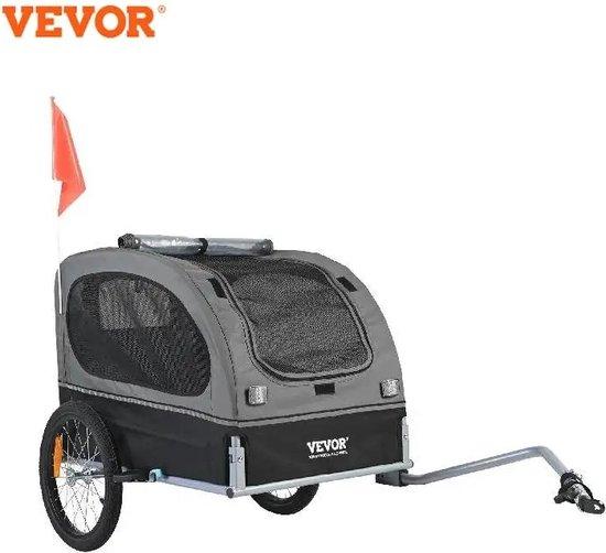 Famanu Hunde Fahrradanhänger - Komfortabel und sicher - Grau Schwarz