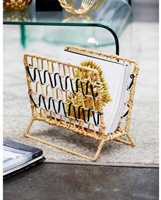 Becki Owens Metal and Seagrass Magazine Rack
