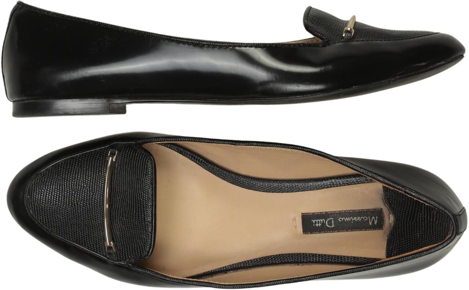 Massimo Dutti Damen Halbschuh, Schwarz, Gr. EU 37, kein / Etikett - Second Hand