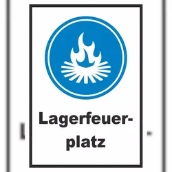 HB-Druck Lagerfeuerplatz Schild A6 (105x148mm)