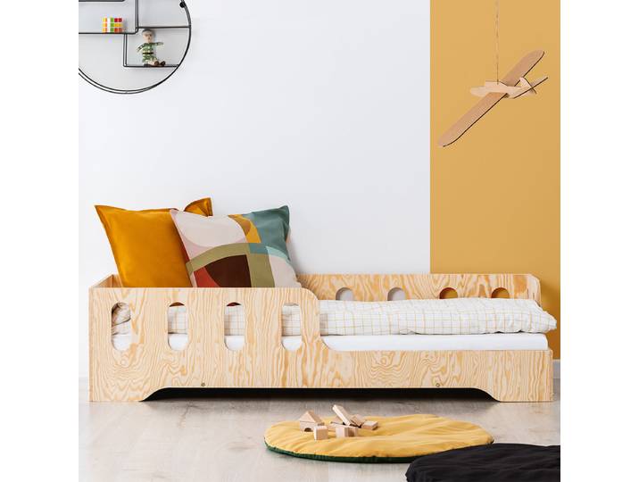 Lit 90x190 entrée droite sommier inclus Estelle Bois