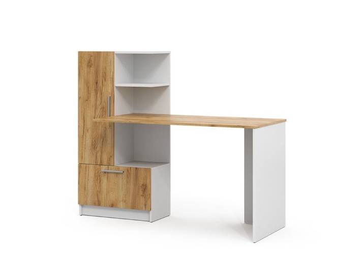 Bureau Tomy 150x59cm Blanc/Chêne de force doré Vicco 54580