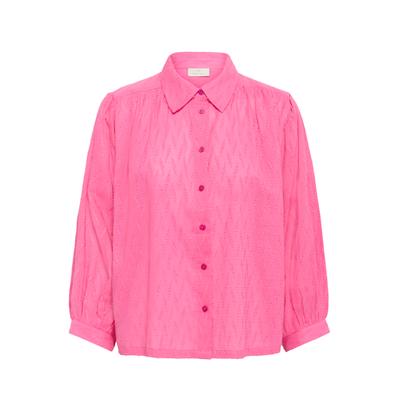 Langarmhemd KAFFE "Damen Langarm - Hemd KAgabriela", Damen, Gr. 44, N-Gr, pink (pink power), Obermaterial: 100% Baumwolle CO., Hemden