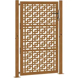 vidaXL Gartentor 105x155 cm Wetterfester Stahl Kreuz-Design