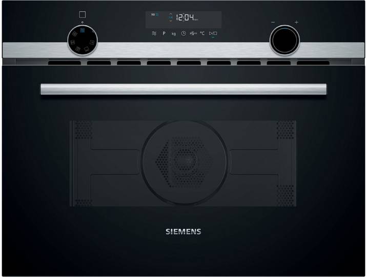 SIEMENS Backofen mit Mikrowelle iQ500 CM585AGS1, Hydrolyse, Zeiteinsparende Schnellaufheizung & gleichmäßige Heißluft
