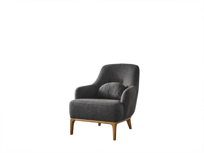 JVmoebel Loungesessel Luxus Polstersessel grau mit Holzgestell für modernes Wohnen, Made in Europa