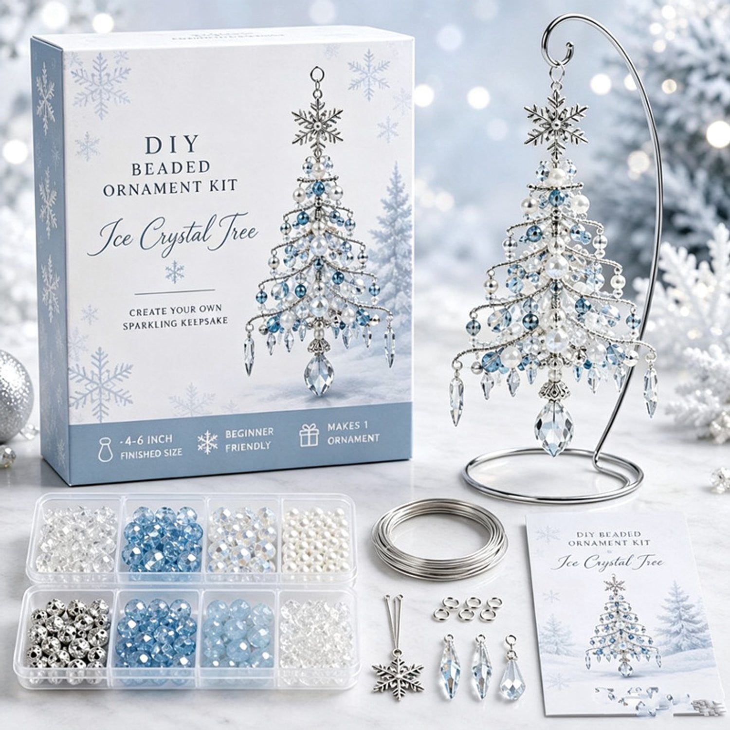 DIY Kralen Kerstboom Ornament Pakket IJskristal-kerstboom Handgemaakte Kerst Hanger