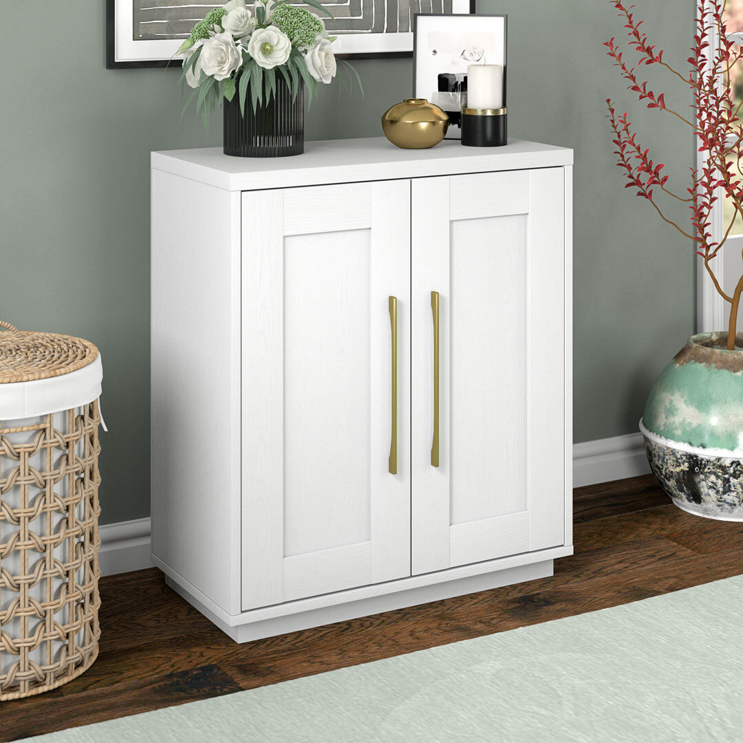 Hudson&Canal Tillman 2 -Door Accent Cabinet White 81.3cm H X 76.2cm W X 35.6cm D