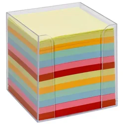 folia Zettelbox transparent farbig sortiert - 700 Notizzettel