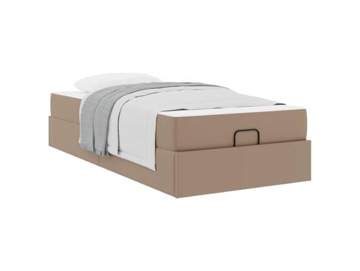 KTHLBRH Bett mit Matratze 2 Stück PVC Tanno Fester Lattenrost, hochdichter Schaumstoff, zur Aufbewahrung unter dem Bett, mattes Finish