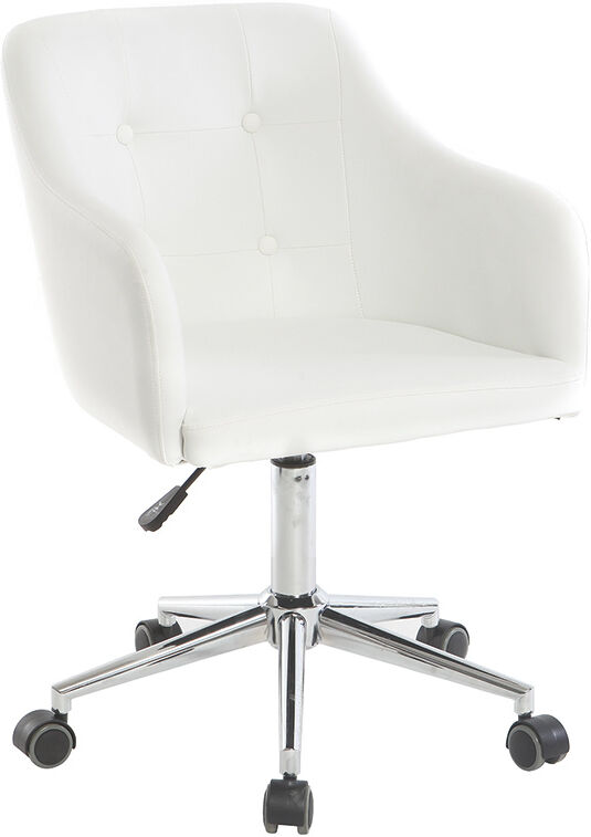 Miliboo Design-Bürosessel PU Weiß BALTIK