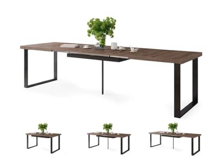 All4All Esszimmertisch Avanti - Esstisch - Loft Tisch – ausziehbar bis 310cm - Küchentisch - Kitchen Table - 160x90cm - 05 - Braune Eiche