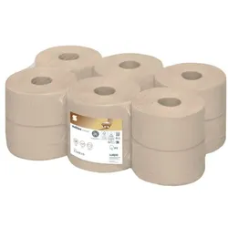 Satino PureSoft Jumbo Recycling-Toilettenpapier 2-lagig, 12 Rollen braun