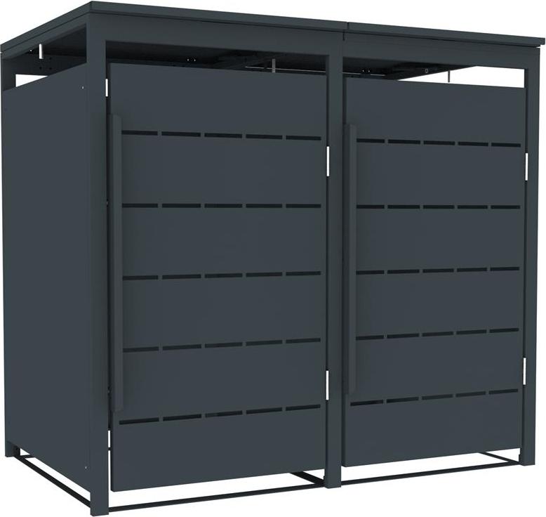 Mülltonnenbox Müllbox Mülltonnenverkleidung 2 Türen Anthrazit Soft-Close Box