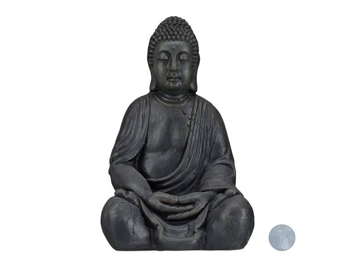 Buddha Figur 50cm Anthrazit