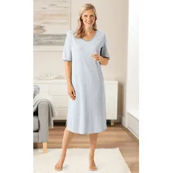 Baumwoll-Nachthemd in Streifen grau in Größe 40/42 von DW-Shop, Grau, 40/42