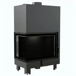 Kratki Wasserführender Kamineinsatz MBA links BLACK 17kW Ø 200 Hausheizung Kamin