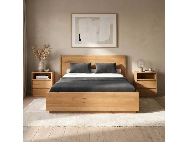 Exklusives Holzbett Valor mit Behälter 160x220 cm Lang Danzz