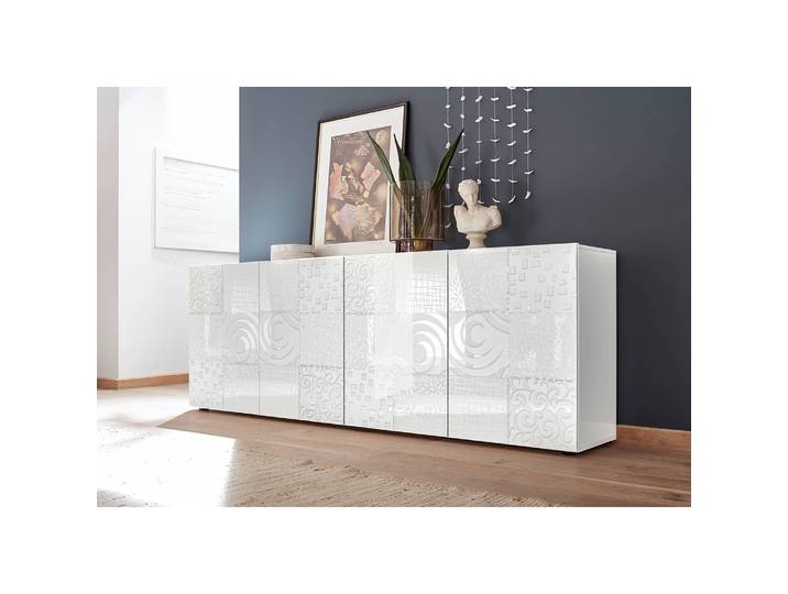 Sideboard Miro 241cm Weiß/Hochglanz Weiß