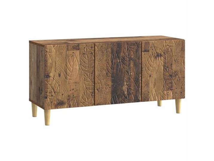 PUGYNBK TV-Schrank, 99 x 34,5 x 50 cm, Altholz Mit Scharniertüren, geräumigen Einlegeböden, für Wohnzimmer, einfache Reinigung