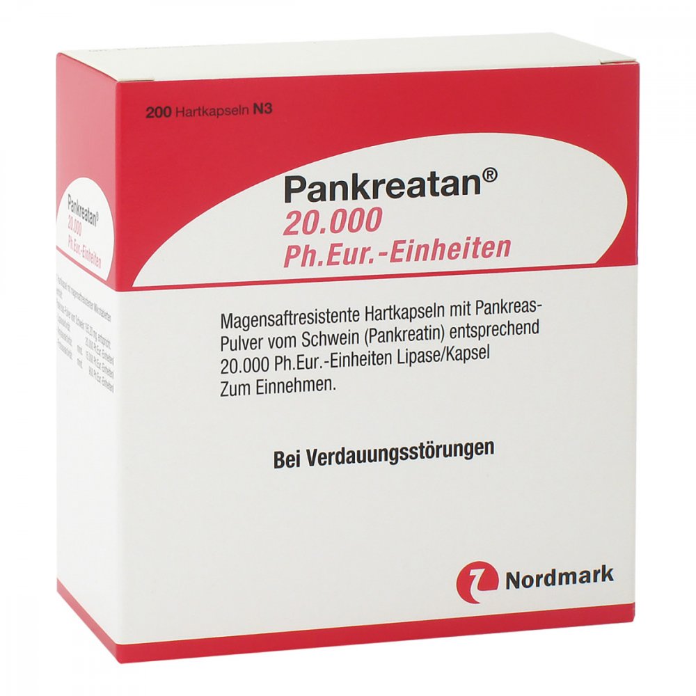 NORDMARK Pharma GmbH Pankreatan 20.000 Ph.eur.-einheiten msr.Hartkaps. 15427431