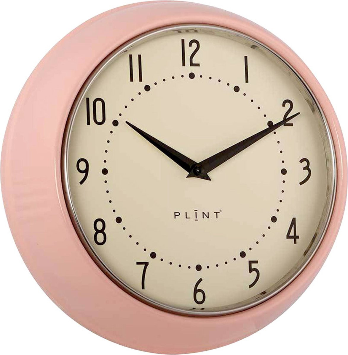 PLINT Retro Wandklok Analoog - Roze - Doorsnede: 23 cm