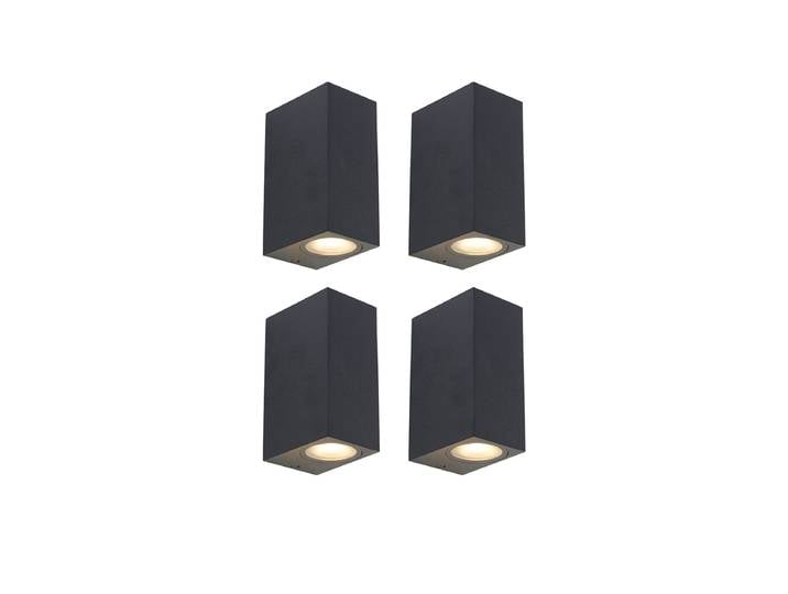 Ensemble de 4 appliques murales intelligentes noires IP44 avec 8
