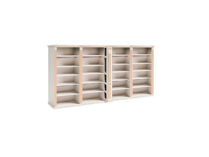 JVmoebel Kleiderschrank Exklusiver weißer Schrank aus hochwertigem Holz mit edlen Regalen (Schrank) Made in Europa