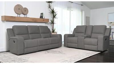 Abbyson - Margaret 2 pc Fabric Manual Reclining Sofa & Loveseat Set