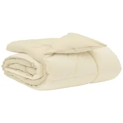 vidaXL Sommerdecke Gepolstert Creme 220 x 240 cm Mikrofaser
