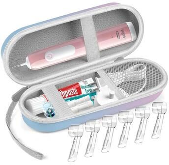 Uplifted Finds Convenient Electric Toothbrush Travel Storage Box Durable & Portable Dental Kit Organizer blue