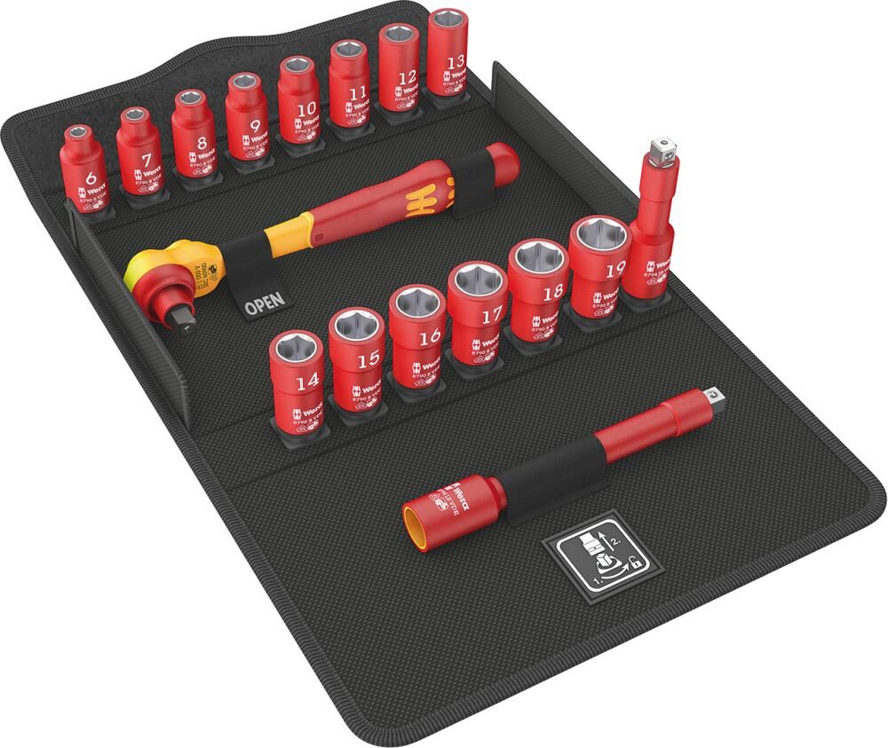 Jeu de clés à douille Wera 4013288190970 17 pièces