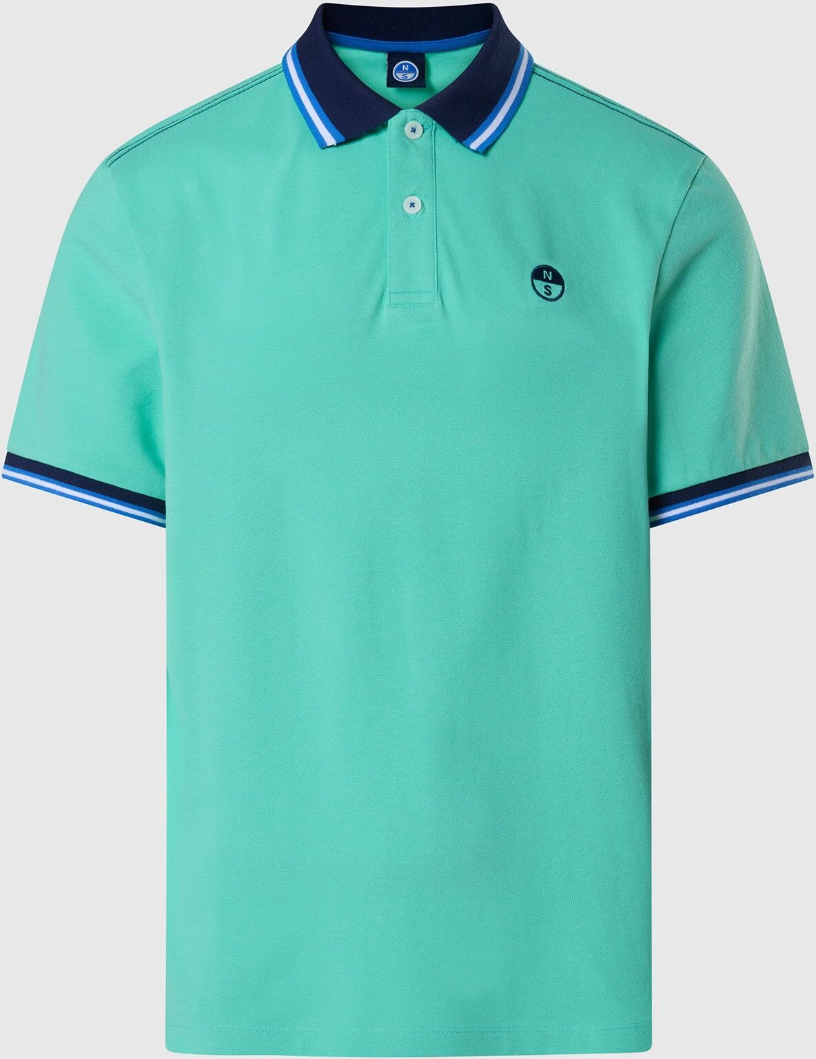 North Sails Poloshirt mit gestreiften Einfassungen Cabbage L