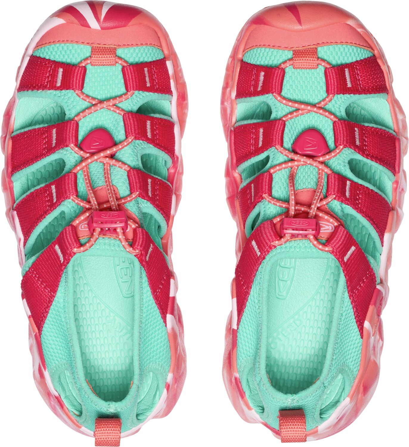 Sandale KEEN "HYPERPORT H2", Mädchen, Gr. 34, blau (raspberry, pool blau), Synthetik, Schuhe Sandale raspberry, pool blau 34