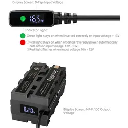 SmallRig 4884 D-Tap multifunktionales NP-F Dummy-Batterie-Stromkabel