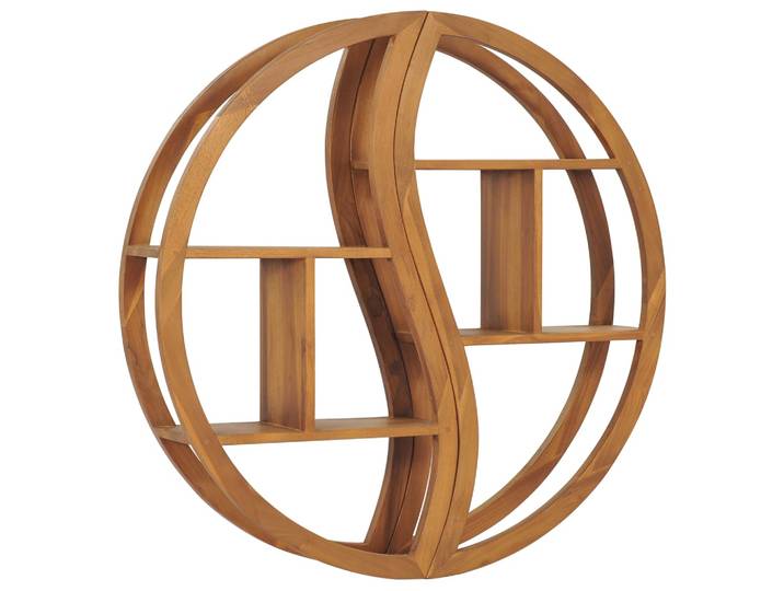vidaXL Wandregal Yin und Yang 100x20x100 cm Teak Massivholz