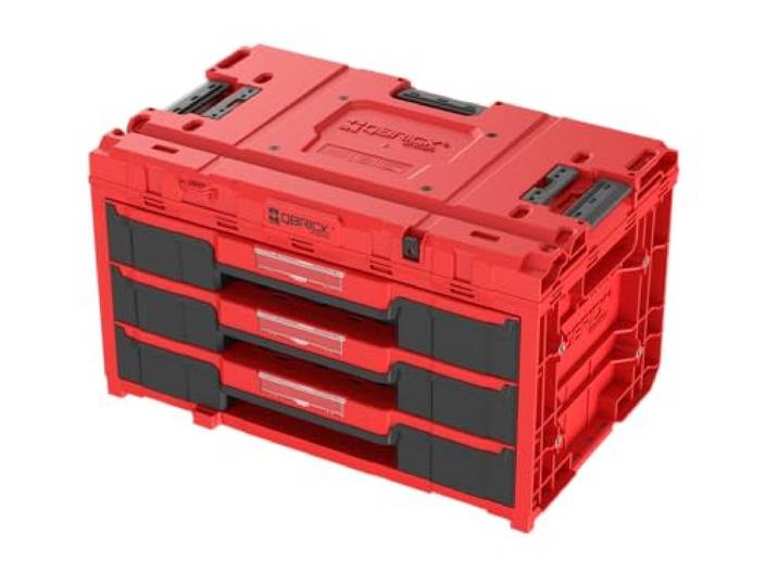 QBRICK SYSTEM Malette Outils Boîtes à Outils Valise ONE Drawer 3 Toolbox 2.0 RED Ultra HD Rouge 587 x 380 x 340 mm