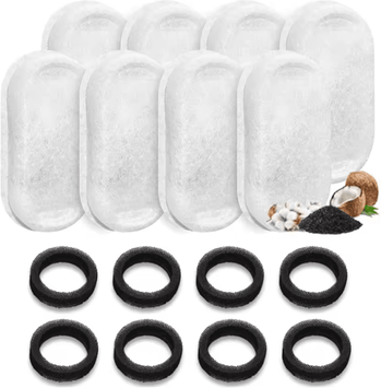 Inspire Curations PureFlow Stainless Steel Pet Fountain Replacement Filters 8pcfilter Add Rotary