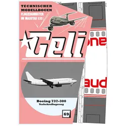 Geli boeing 737 # 69 kartonmodell (Motorflugzeug)