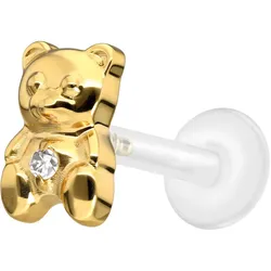 PTFE Labret mit Innengewinde + Titan-Aufsatz TEDDYBÄR