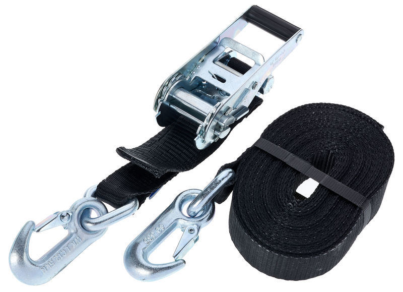 Stairville Ratchet Hook Strap 35mm x 8m T nero