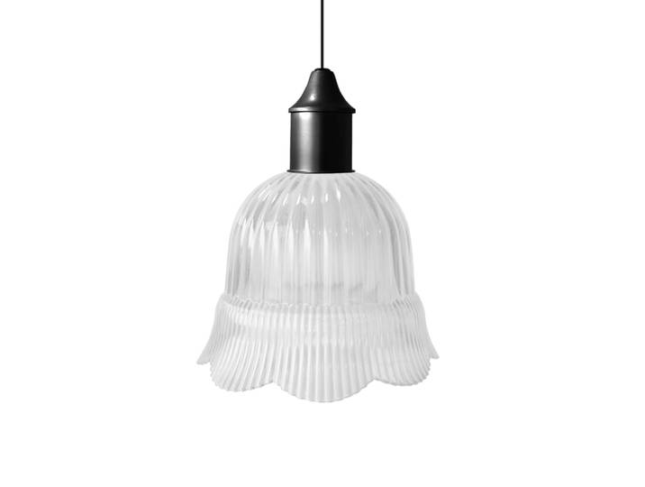 Suspension métal cable tulipe transparent D18,5cm